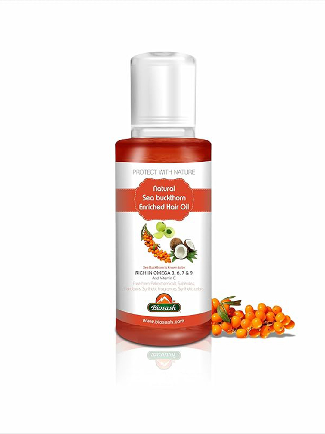BIOSASH Unisex Sea Buckthorn Hair oil for hair strengthening, dry hair & hair growth-100ml
