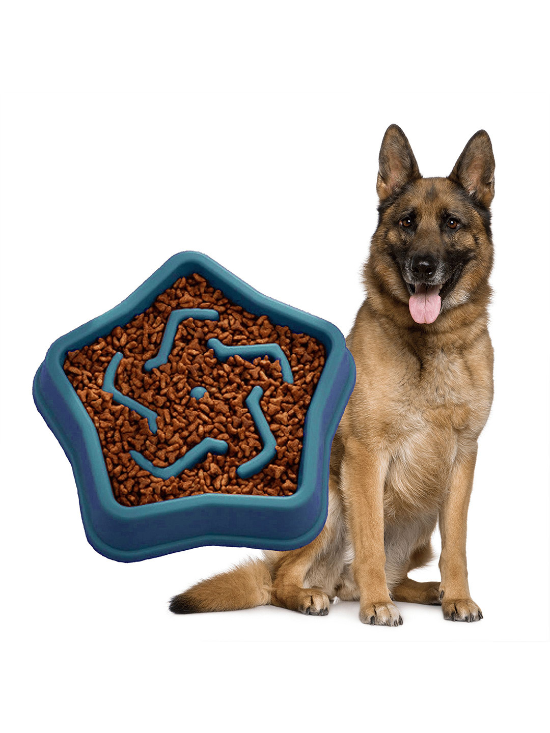 Petbabas Blue Durable Slow Feeder Bowl For Dogs & Cats