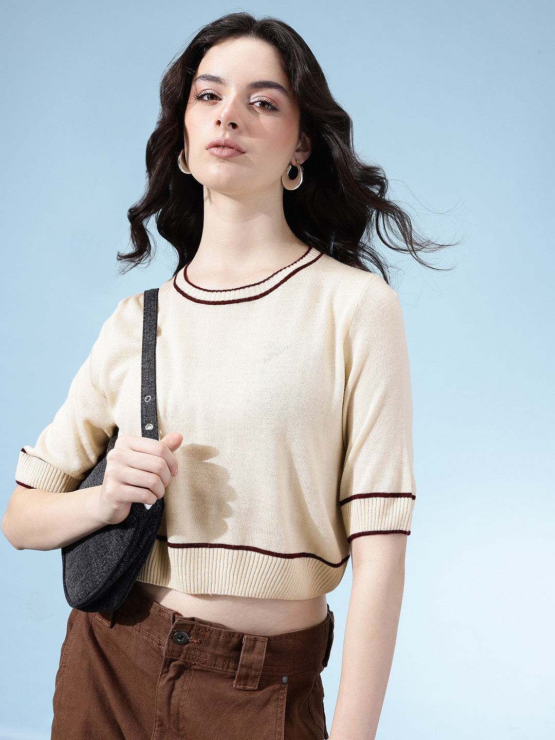 glitchez Contrast Tipping Short Sleeves Pullover