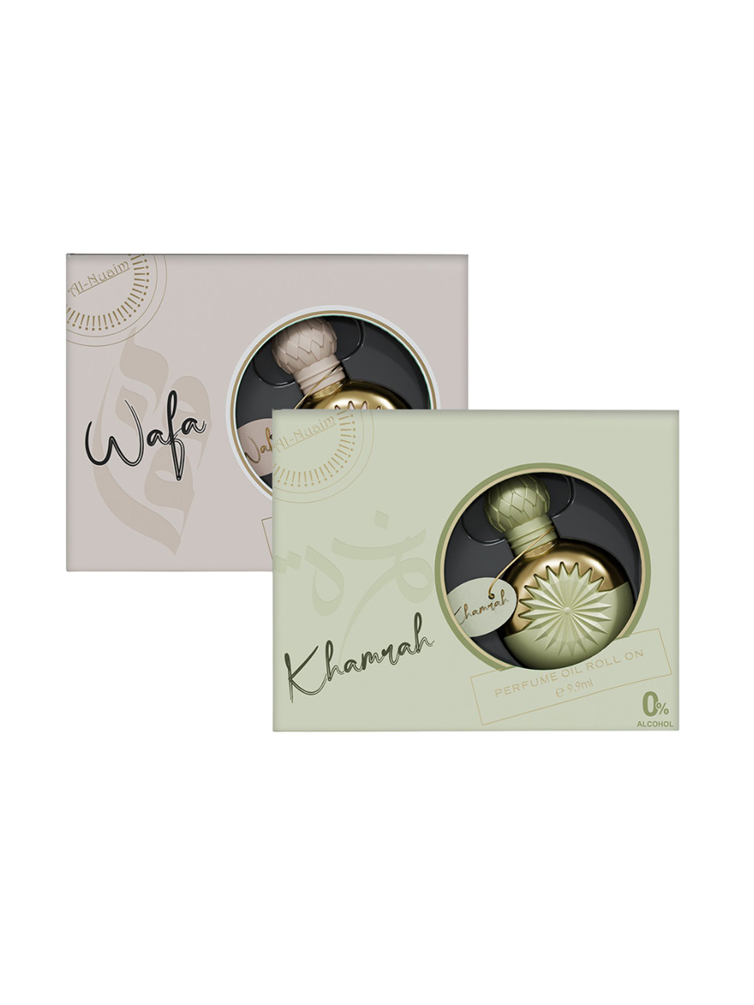Al-Nuaim White Pack Of 2 Wafa & Khamrah Roll On Attar - 9.9ml Each
