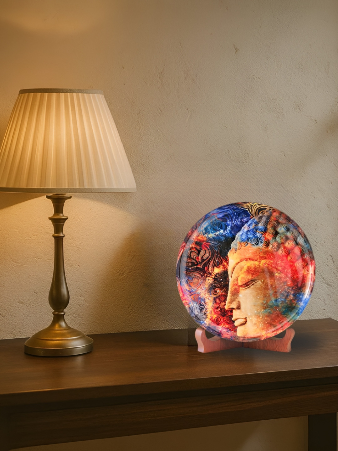 Ritualistic Wood Religious Plate Wall Art