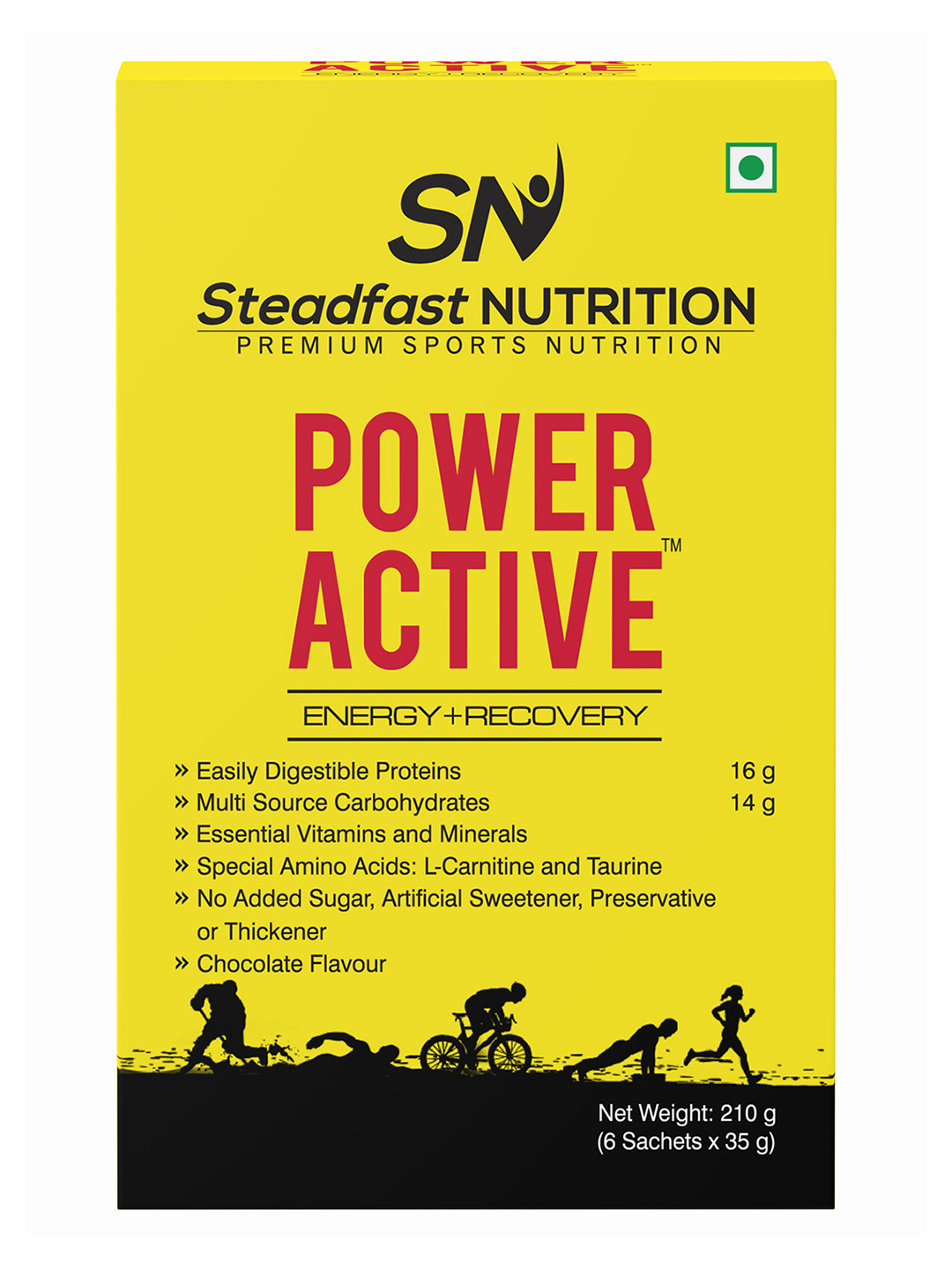 Power Active Energy Recovery Nutritional Deficiencies Chocolate 6 Sachets 210 g