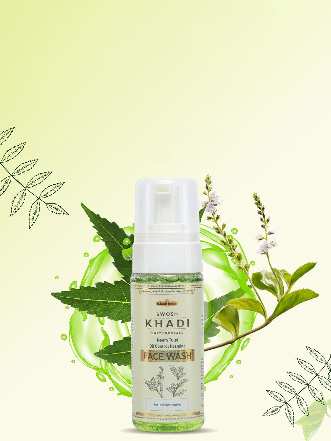 SWOSH Women Pack Of 2 Khadi 150 ml Neem Tulsi Organic Foaming Face Wash