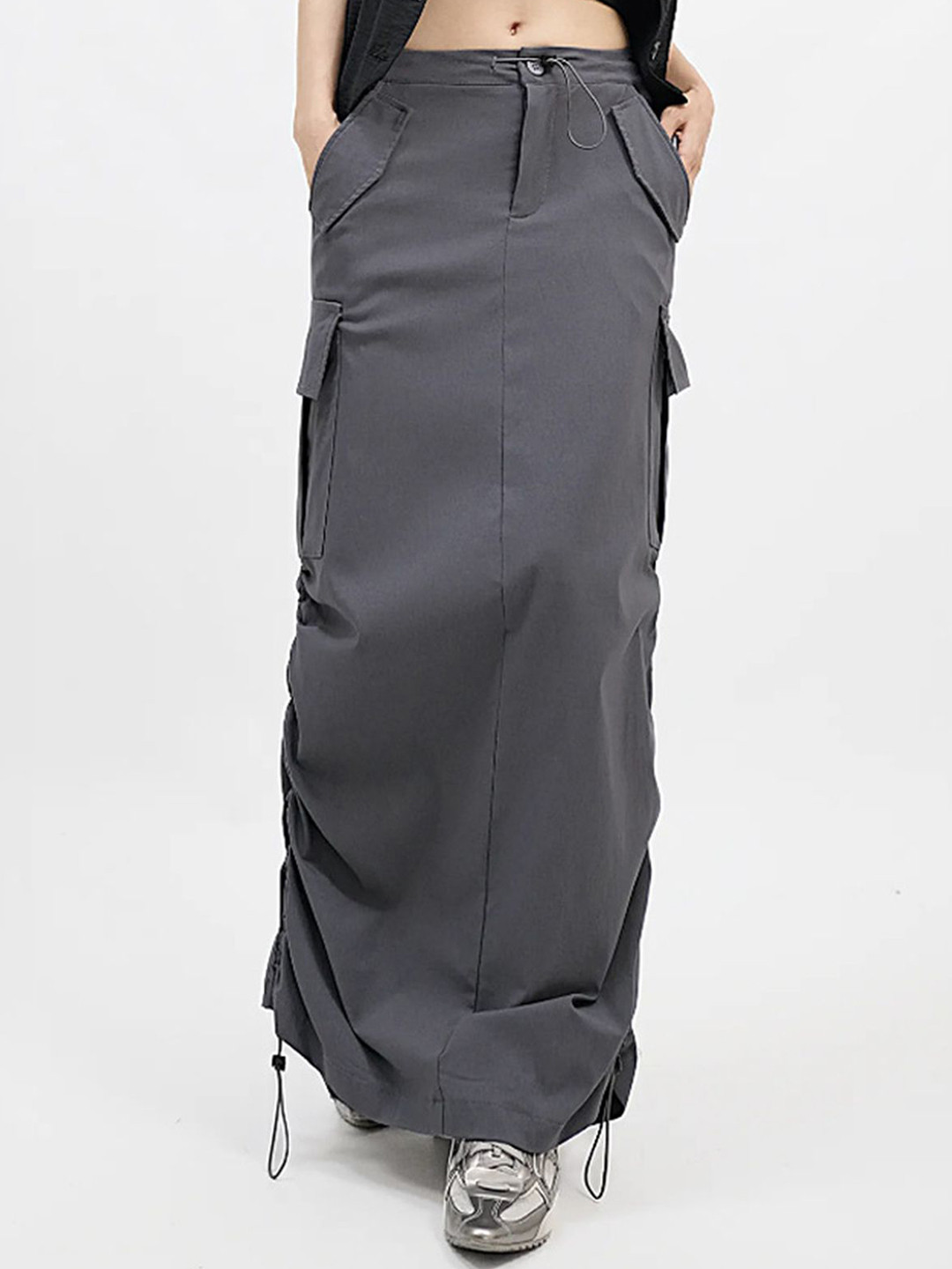LULU & SKY Women Straight Maxi Cargo Skirts
