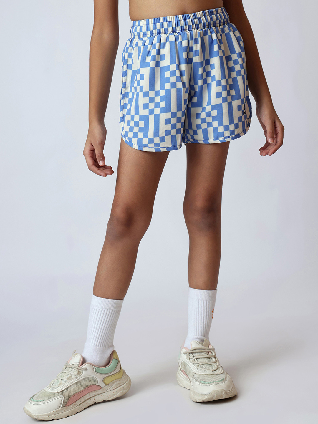 UMILDO Girls Checked Running Sports Shorts