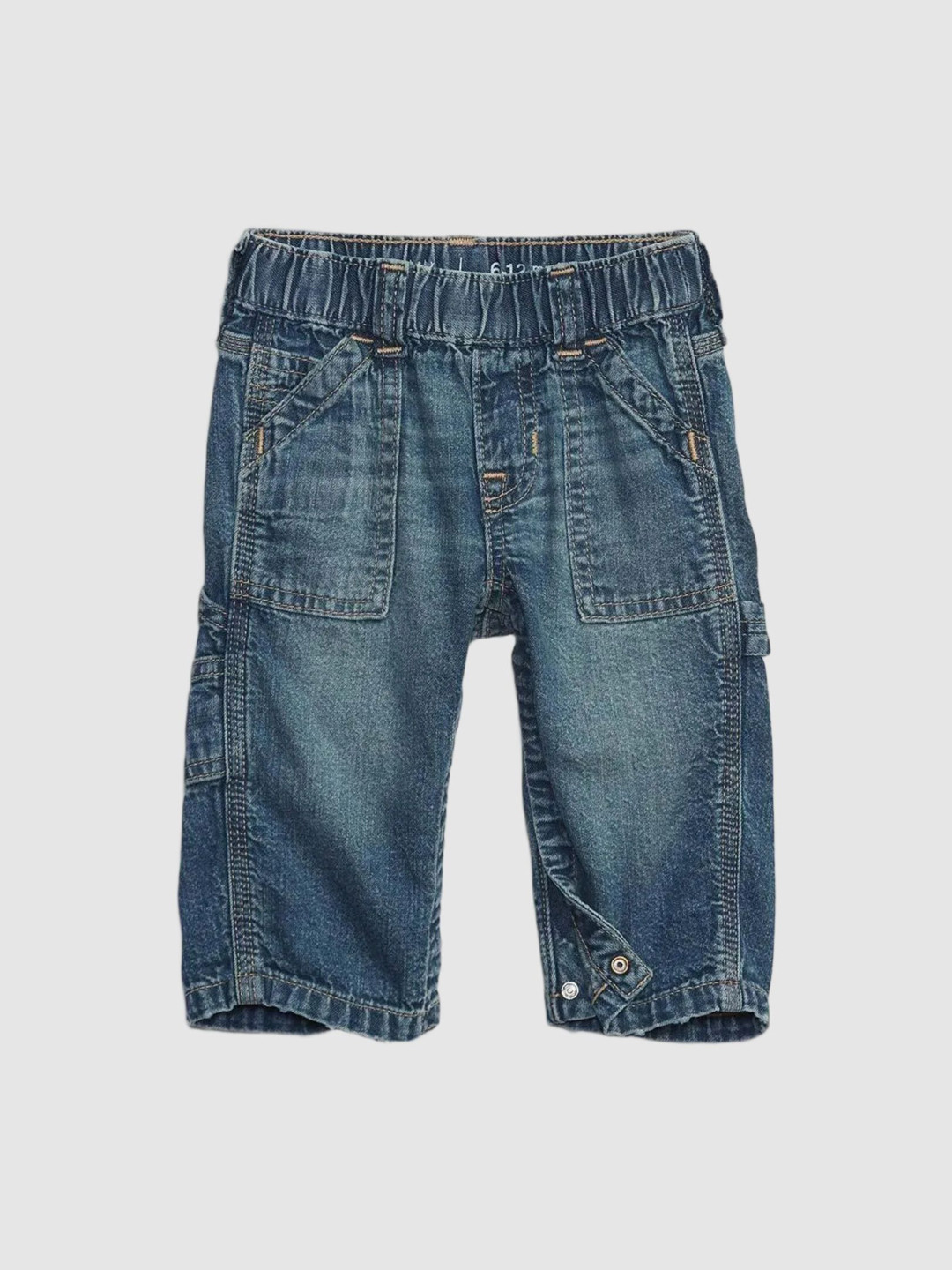 GAP Girls Regular Fit Mid-Rise Light Fade Carpenter Jeans
