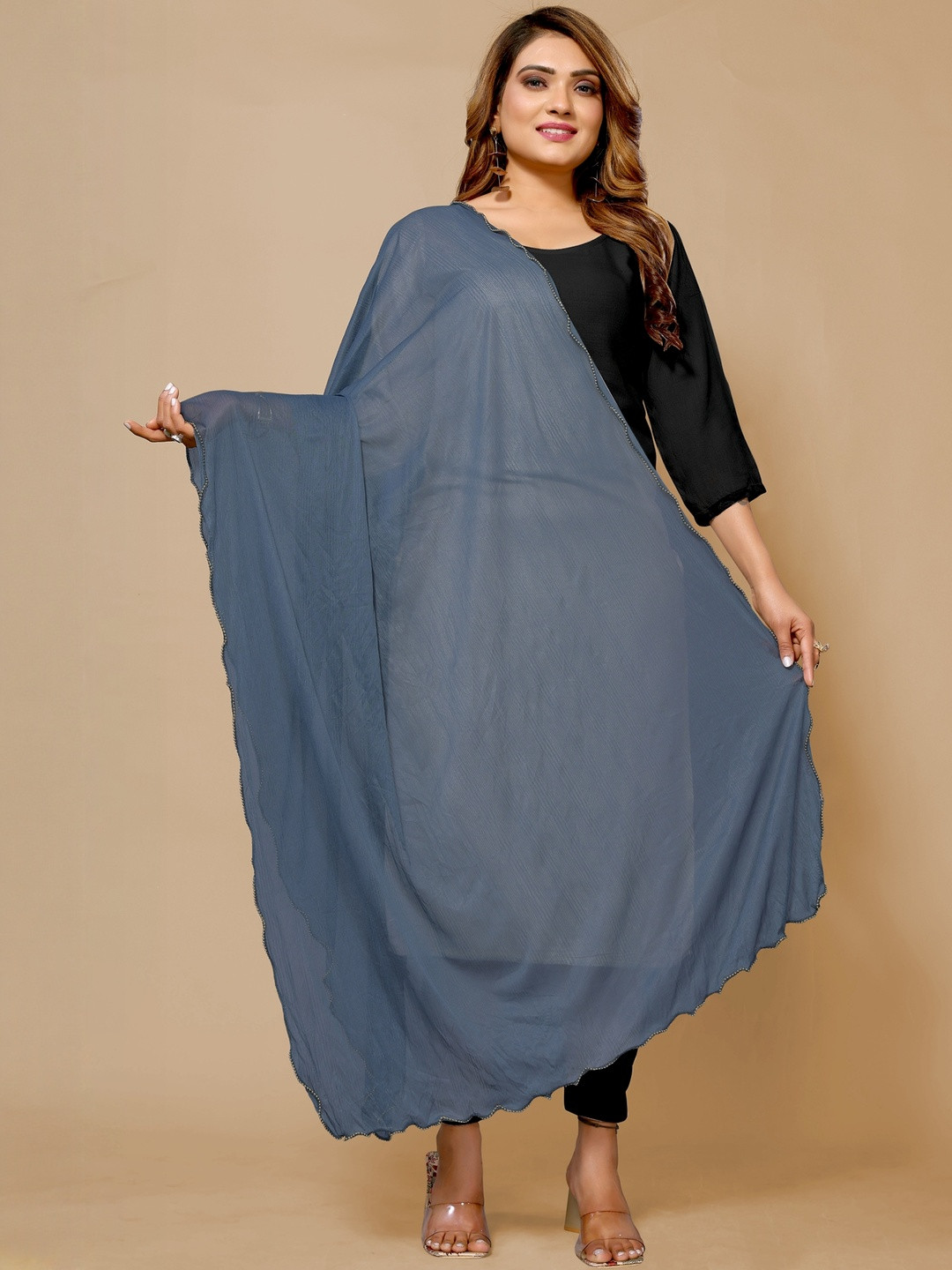 Moda Rapido Women Grey Dupatta