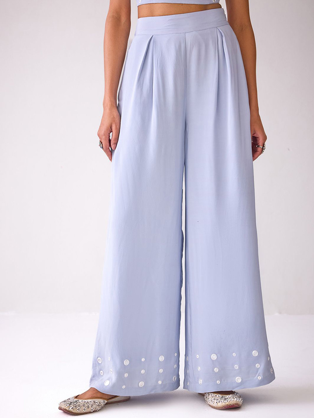 Ancestry Women Embroidered Flared Parallel Trouser