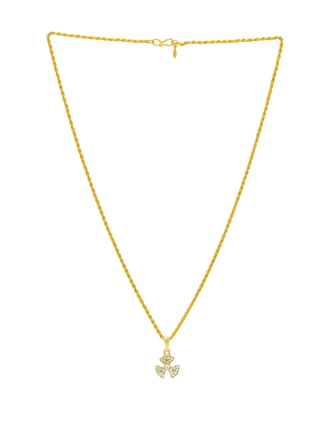 Gold plated CZ studded Eternity Pendant for Women