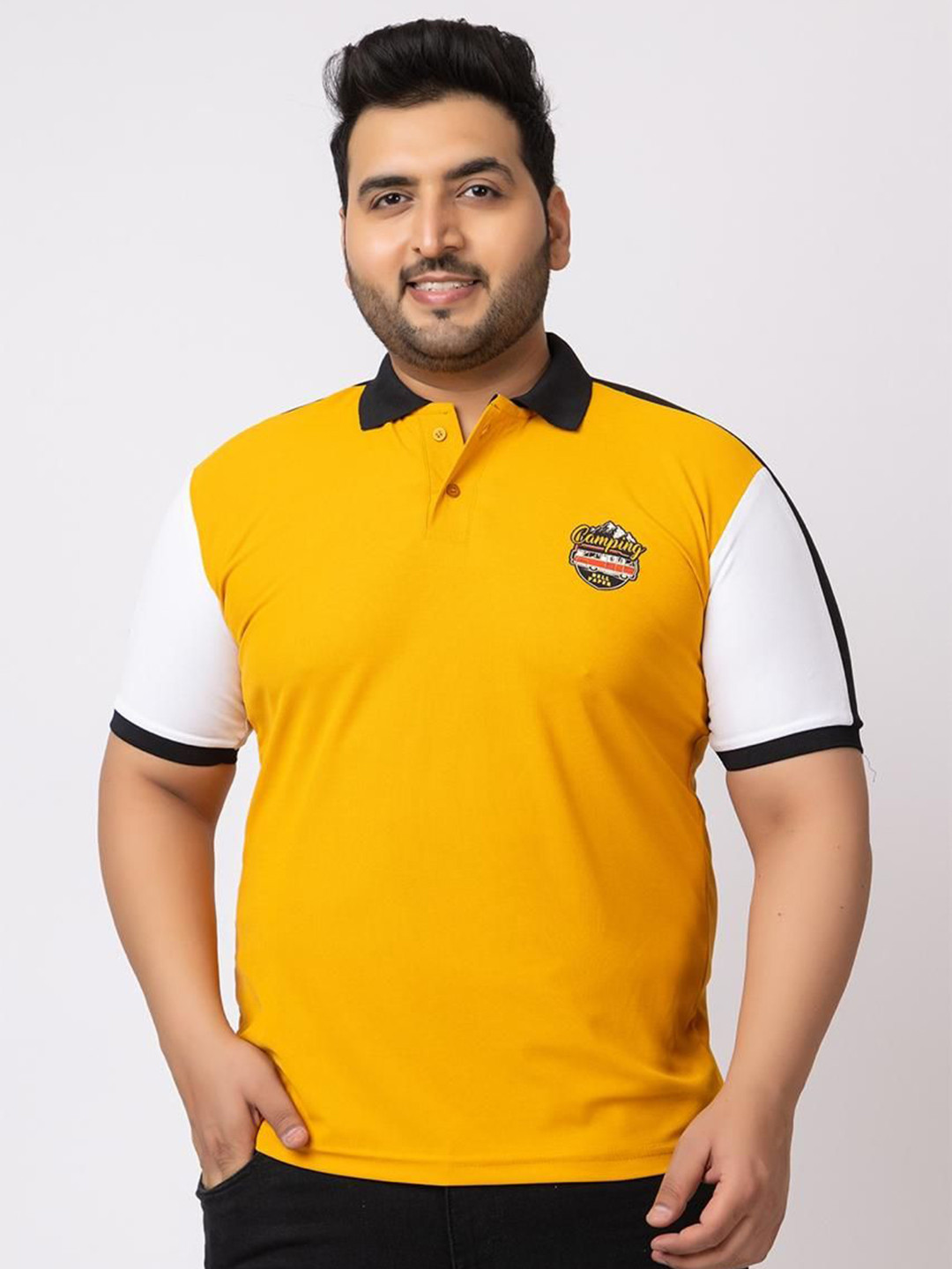 Bell Paper Colourblocked Polo Collar Cotton T-shirt