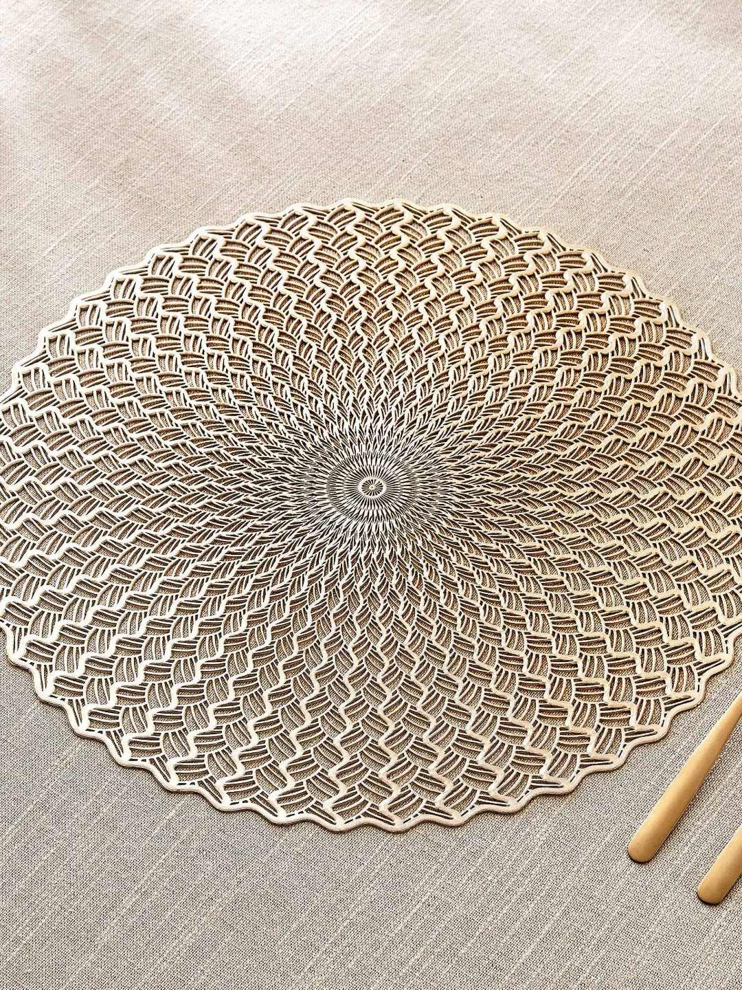 Home Centre Gold Cinder Ray PVC Table Placemat