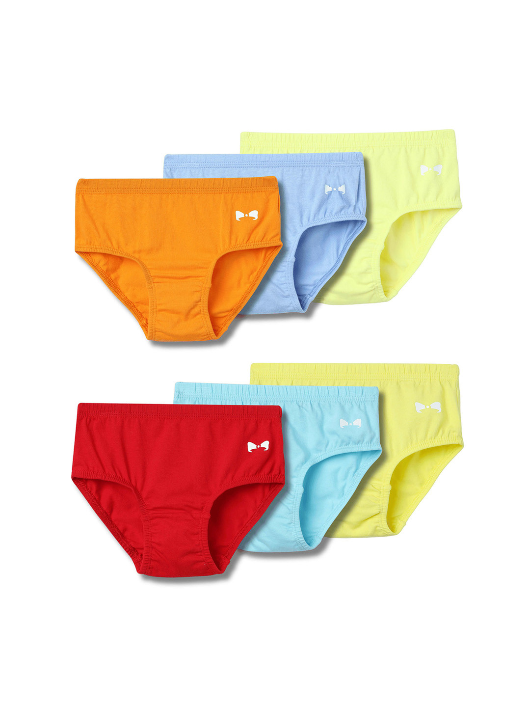 lil berry Girls Pack Of 6 Cotton Mid-rise Basic Briefs LB11_C3_4-6