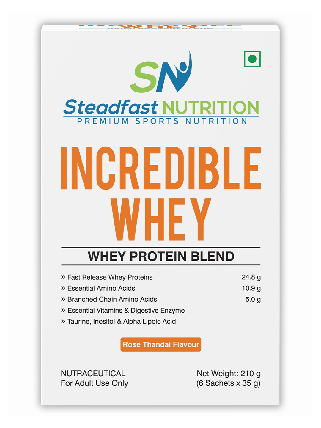Incredible Whey Protein Blend For An Incredible You Rose Thandai 6 Sachets 210g