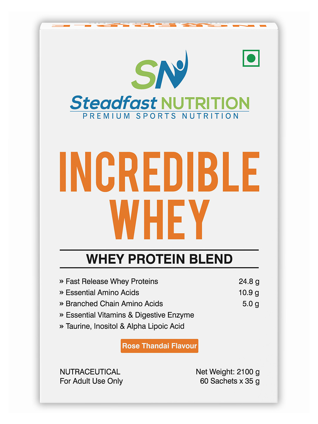 Incredible Whey Protein Blend For An Incredible You Rose Thandai 60 Sachets 2100g