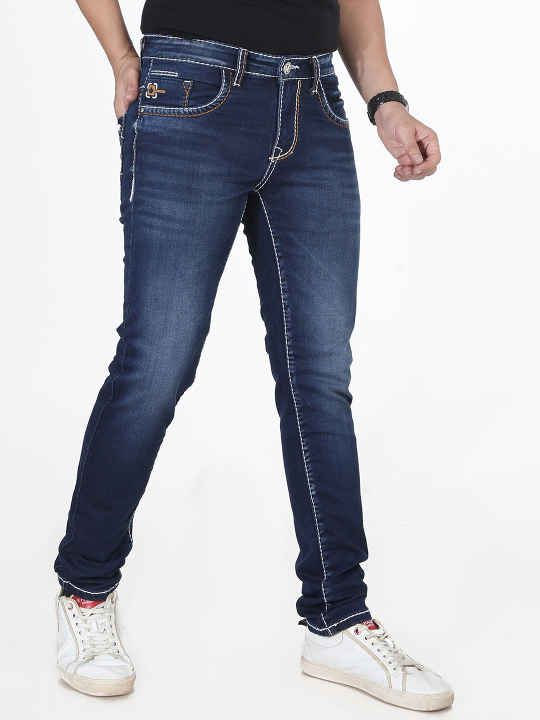 MAD-O-WHAT Men Slim Fit Mid-Rise Heavy Fade Jeans