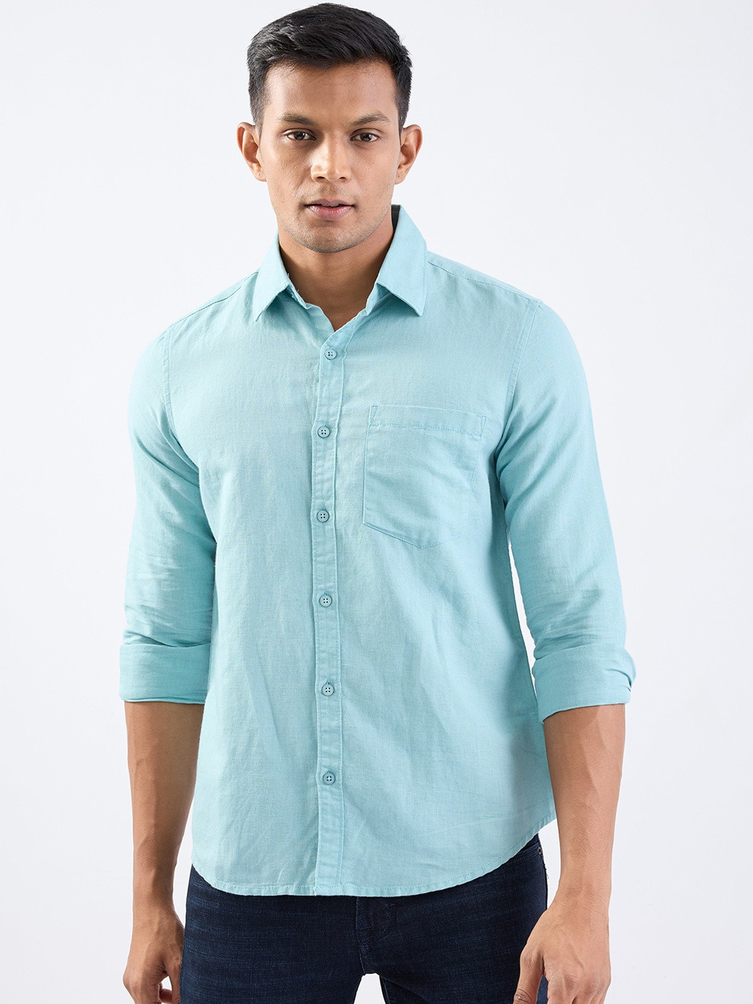 SPYKAR Men Cotton Linen Casual Shirts