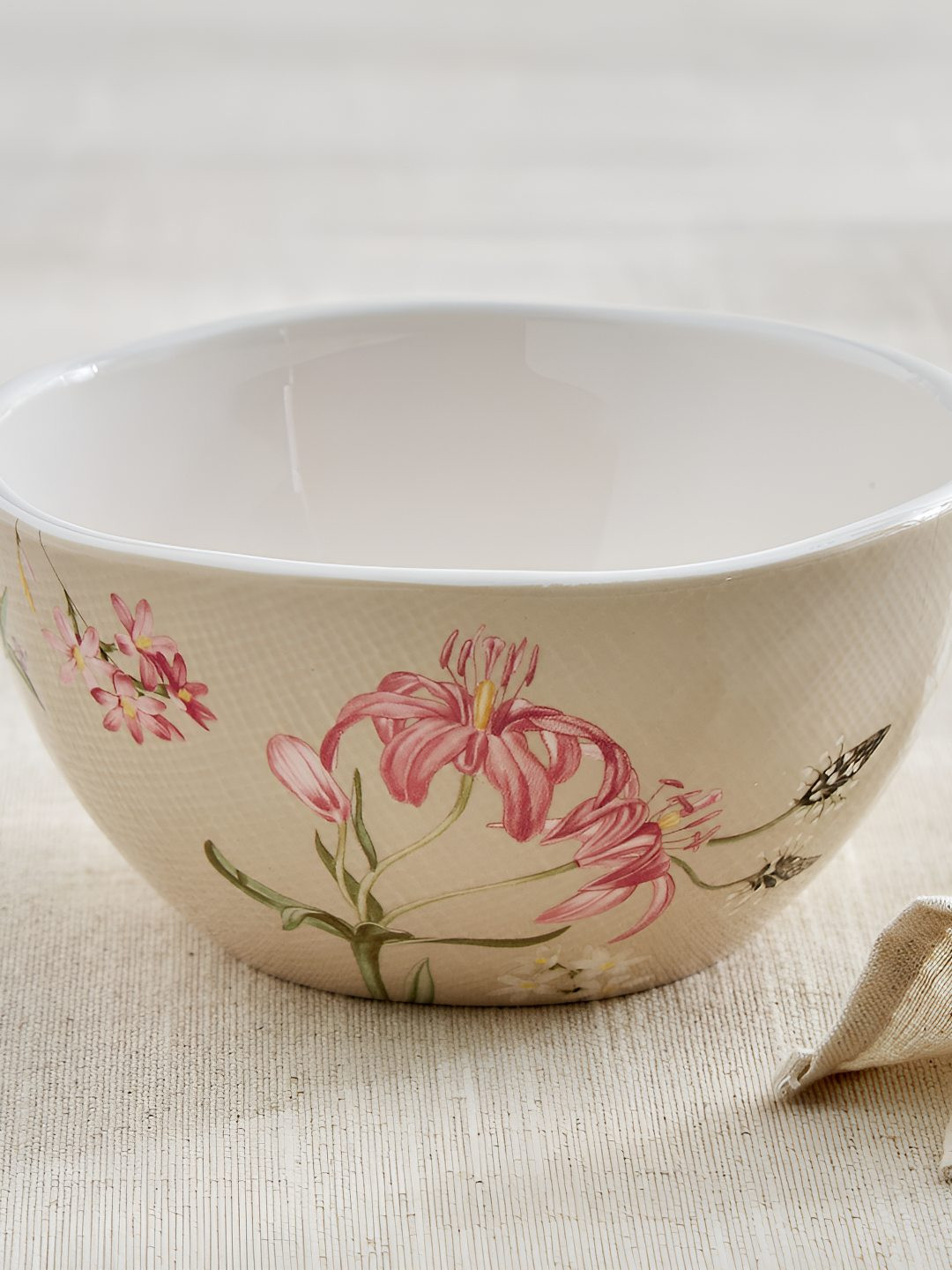 Alora 750ml Windflower Ironstone Floral Print Cereal Bowl