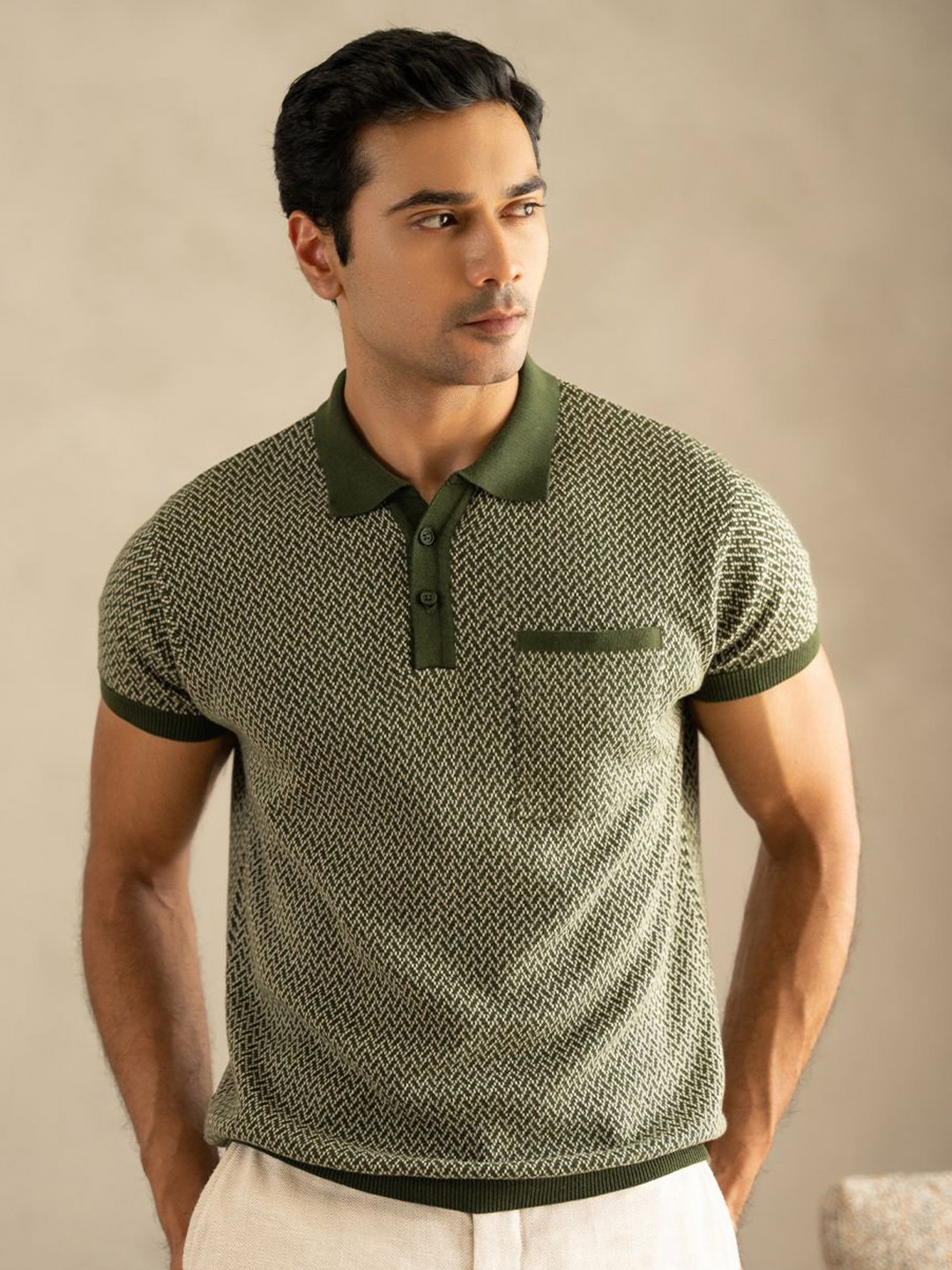 VELLURE Mens Half-Sleeve Printed Polo T-Shirt Pure Cotton