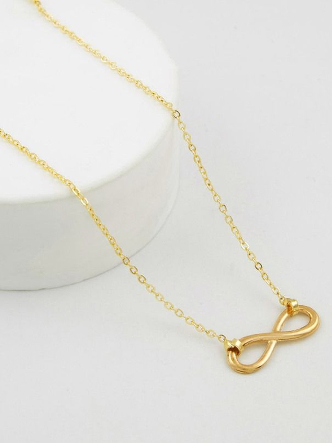 DressBerry Women Gold-Plated Infinite Shaped Love Necklace