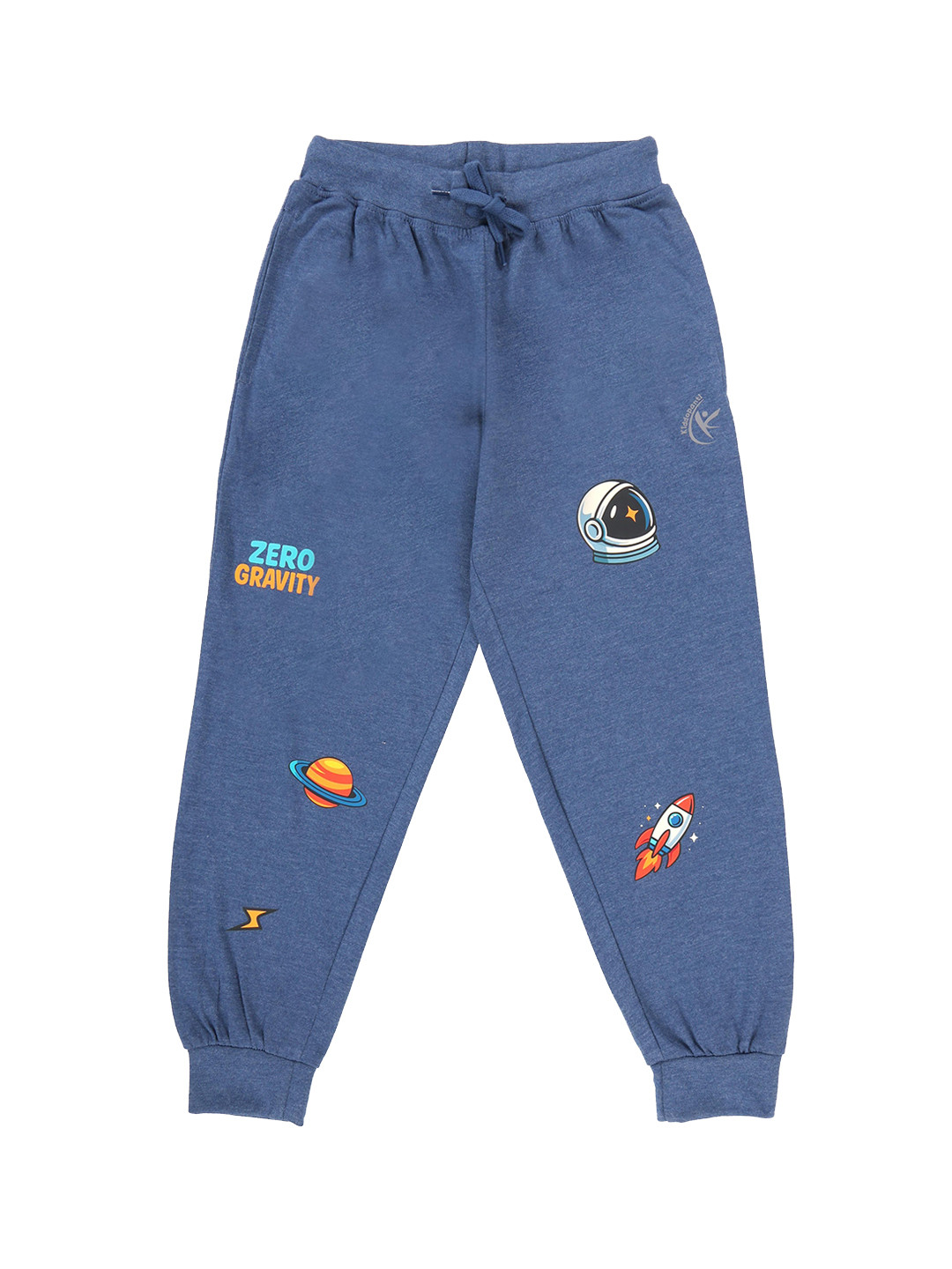 KiddoPanti Boys Printed Pure Cotton Jogger With  Badge