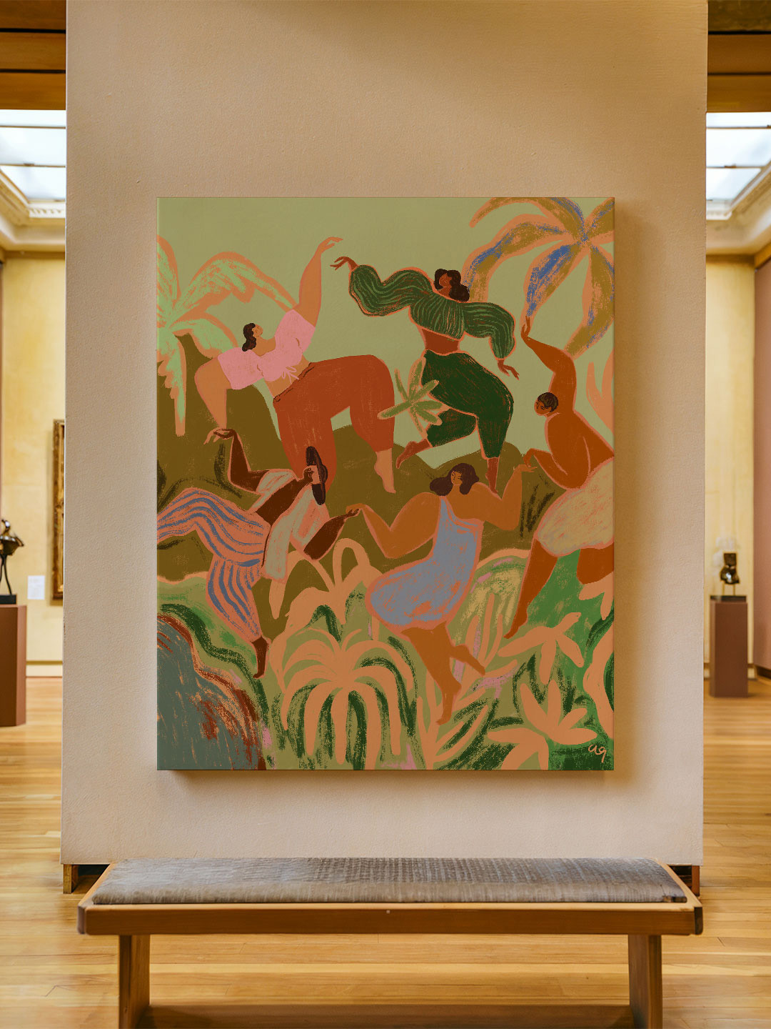 ASIAN MONK Multicoloured Canvas Figurative Wall Paintings