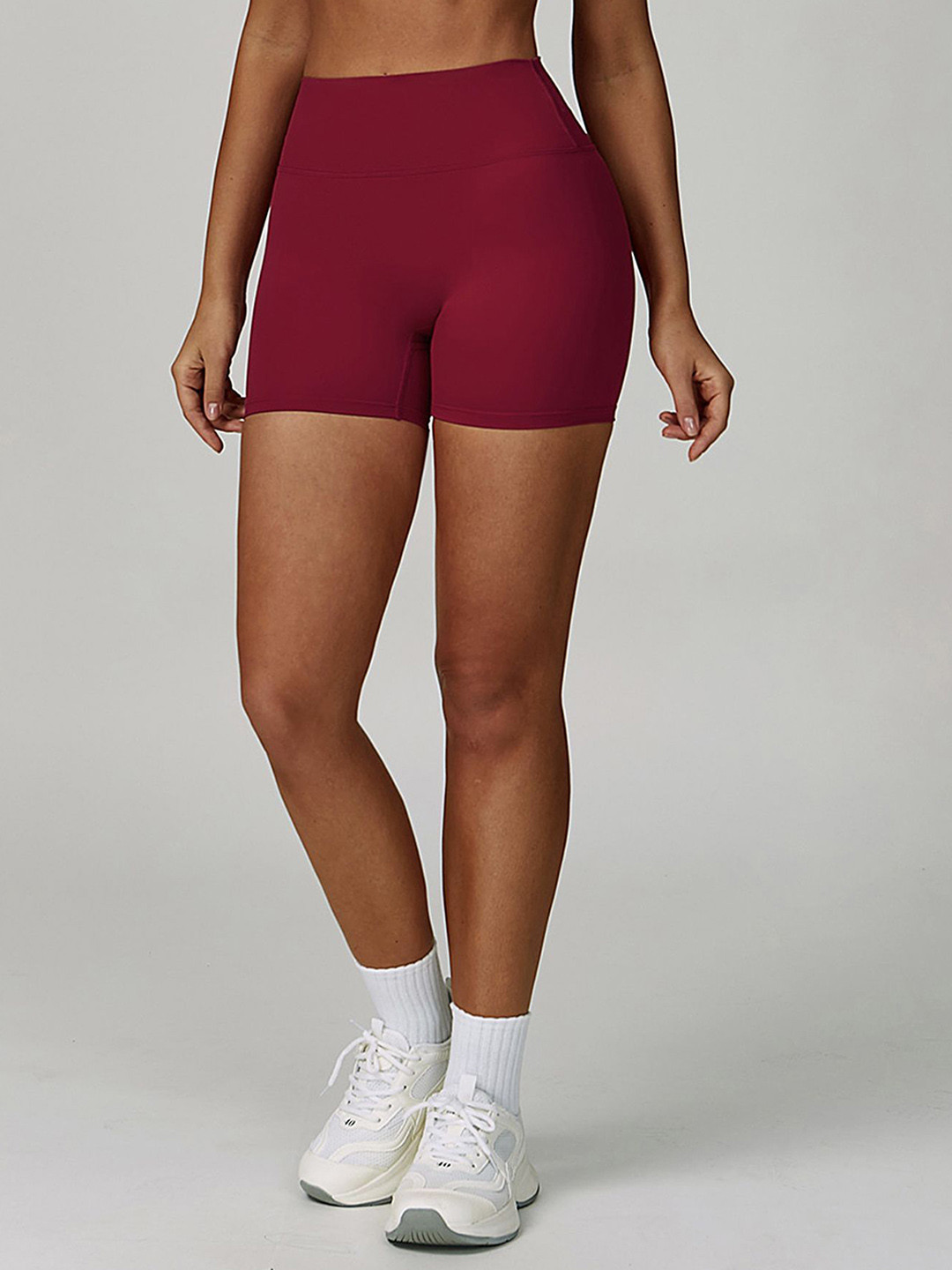 LULU & SKY Women Skinny Fit High-Rise Cycling Sports Shorts
