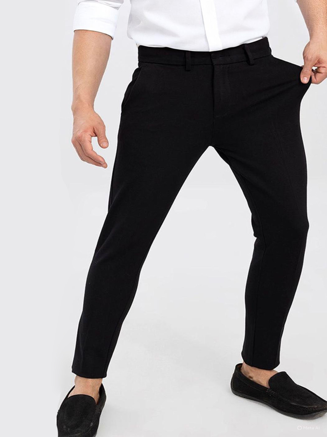 fineblu Men Custom Wrinkle Free 4 Way Stretch Formal Trousers