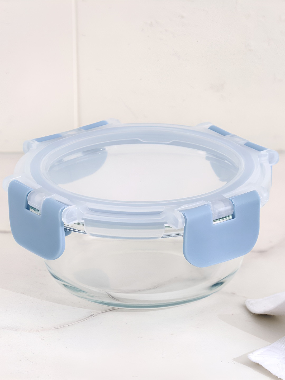 Home Centre 210ml Transparent Glass Easy to Clean Borosilicate Glass Storage Container