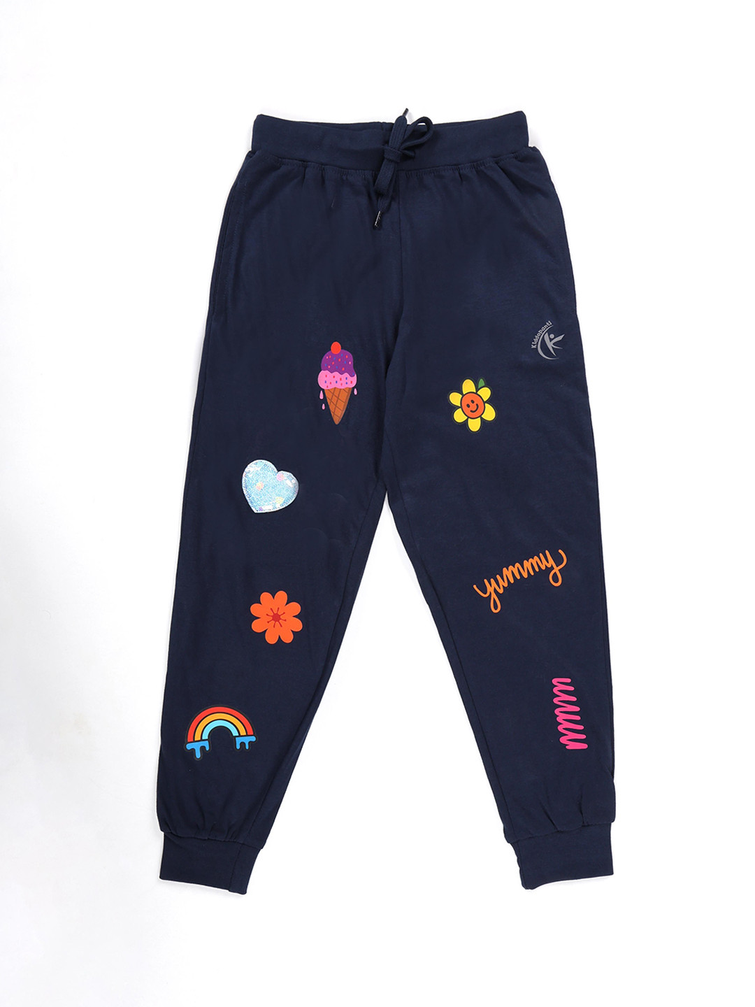 KiddoPanti Girls Printed Pure cotton Track Pant
