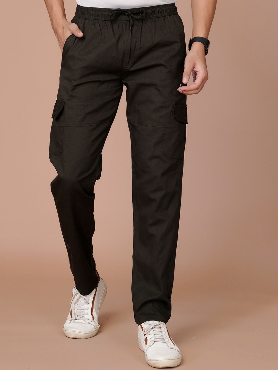 BOX FULL Men Relaxed Cotton Cargos Trousers