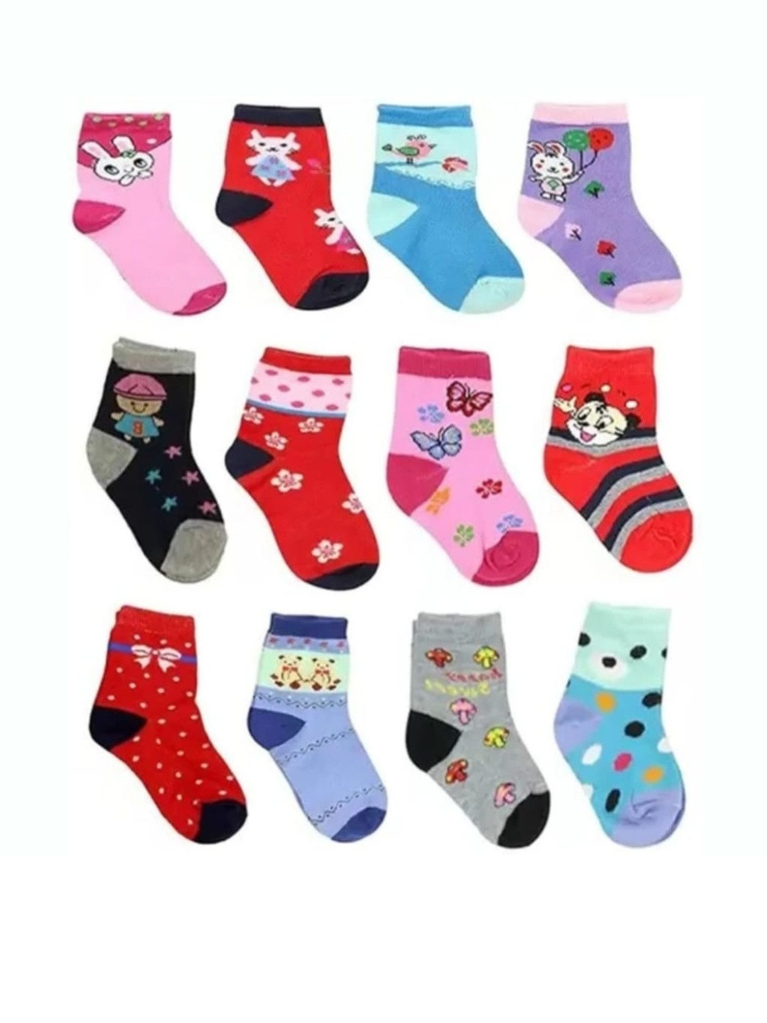 Akeeta Kids Pack of 12 Printed Baby Socks