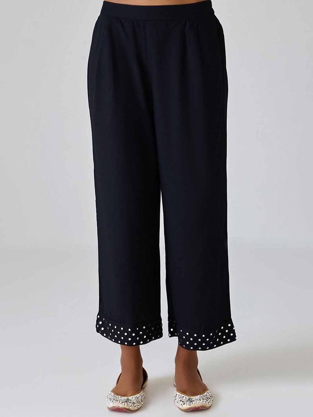 Ancestry Women Embroidered Regular Fit Mid-Rise Trousers