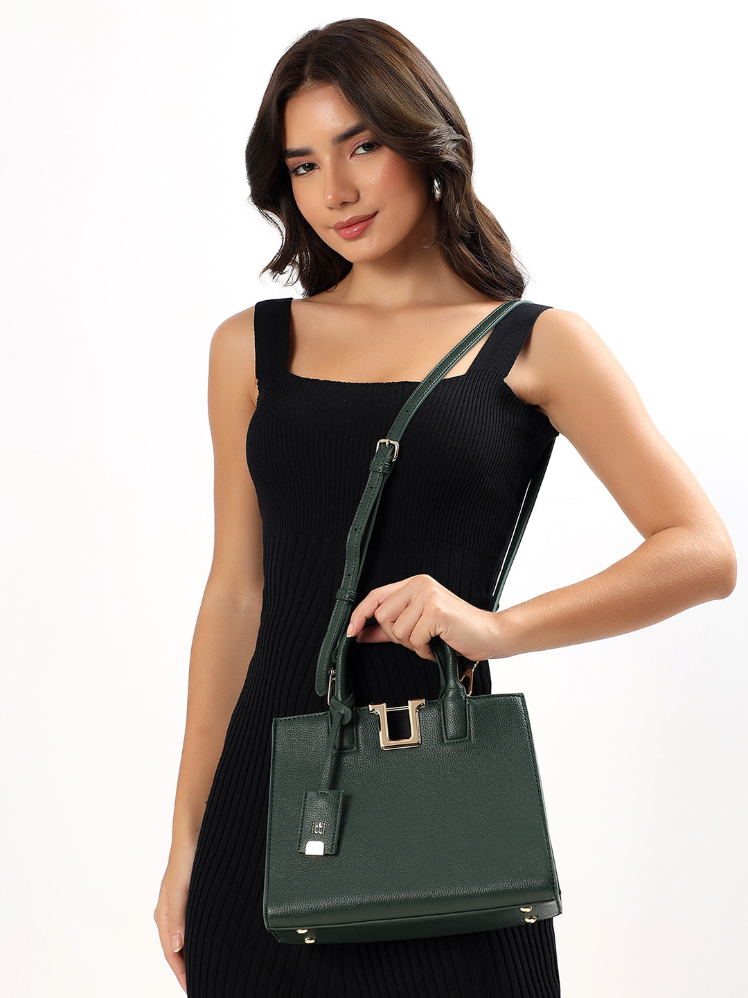 itti Women Textured Structured Handheld Bag