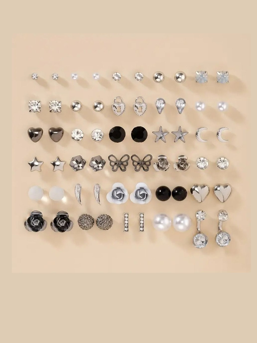 DressBerry Women 30 Pair Contemporary Studs Earrings