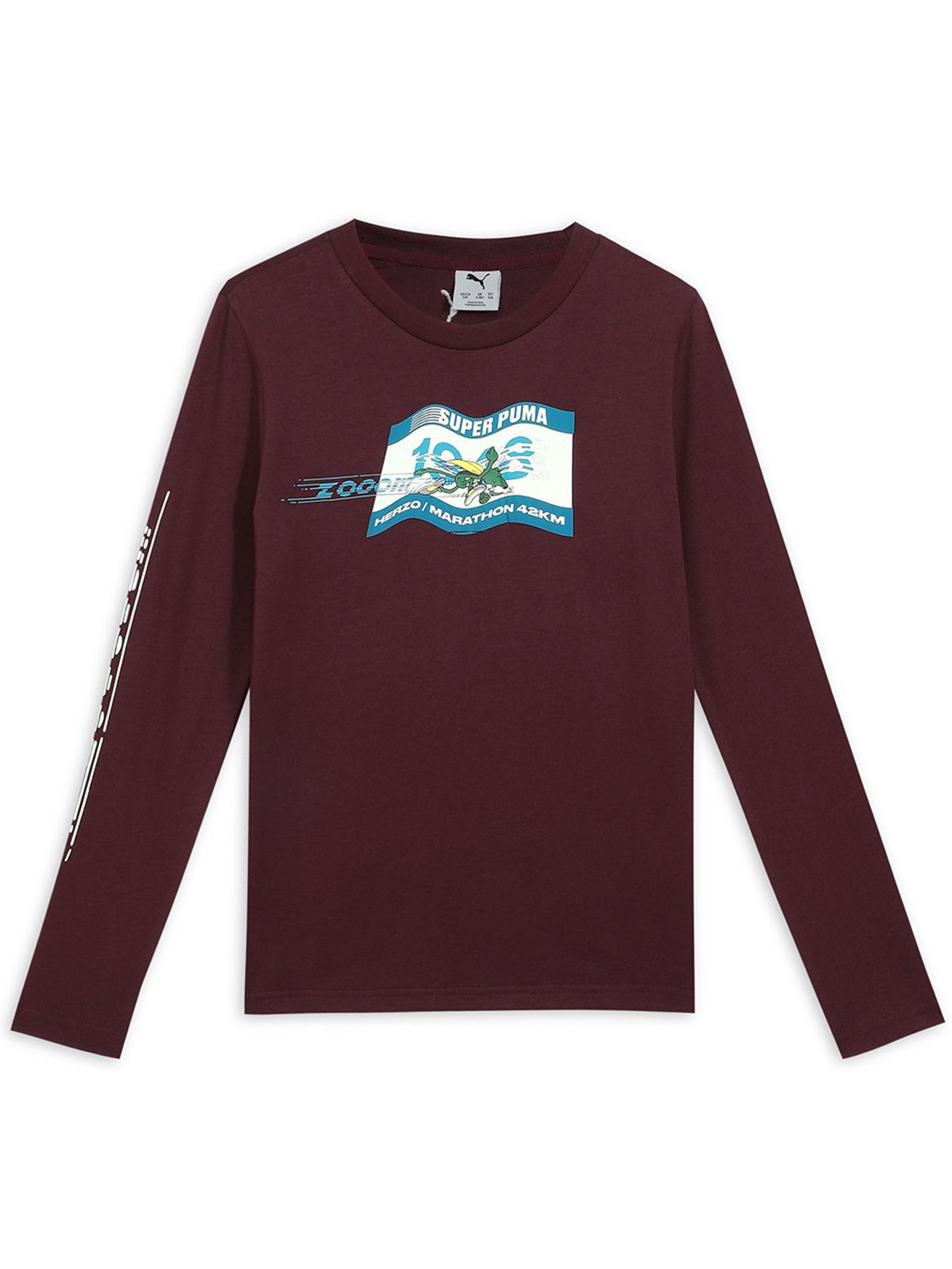 Puma SUPER Kids Graphic Long Sleeve Cotton Tee