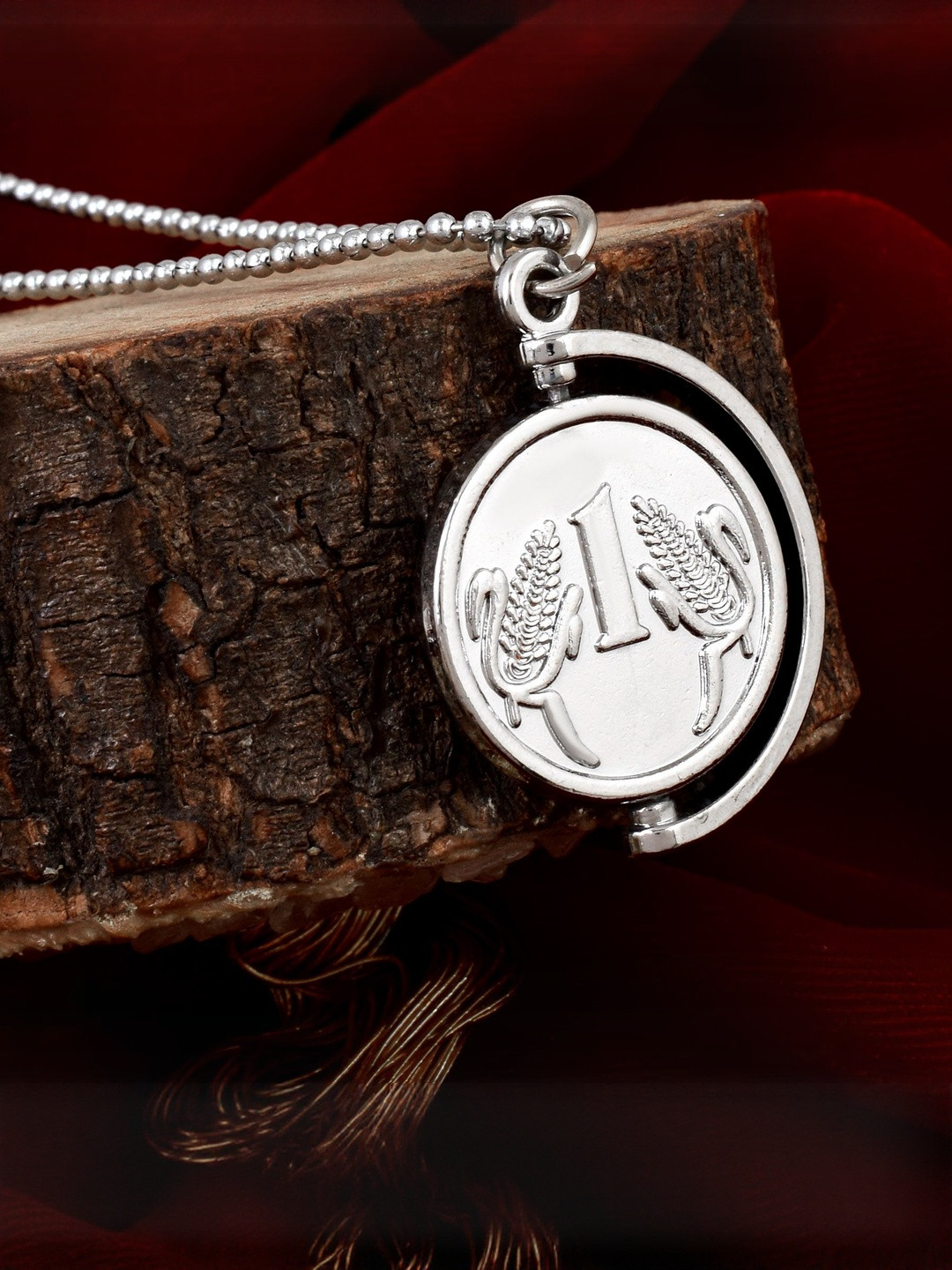 Stainless steel Reversible 1 Rupee fashion pendant