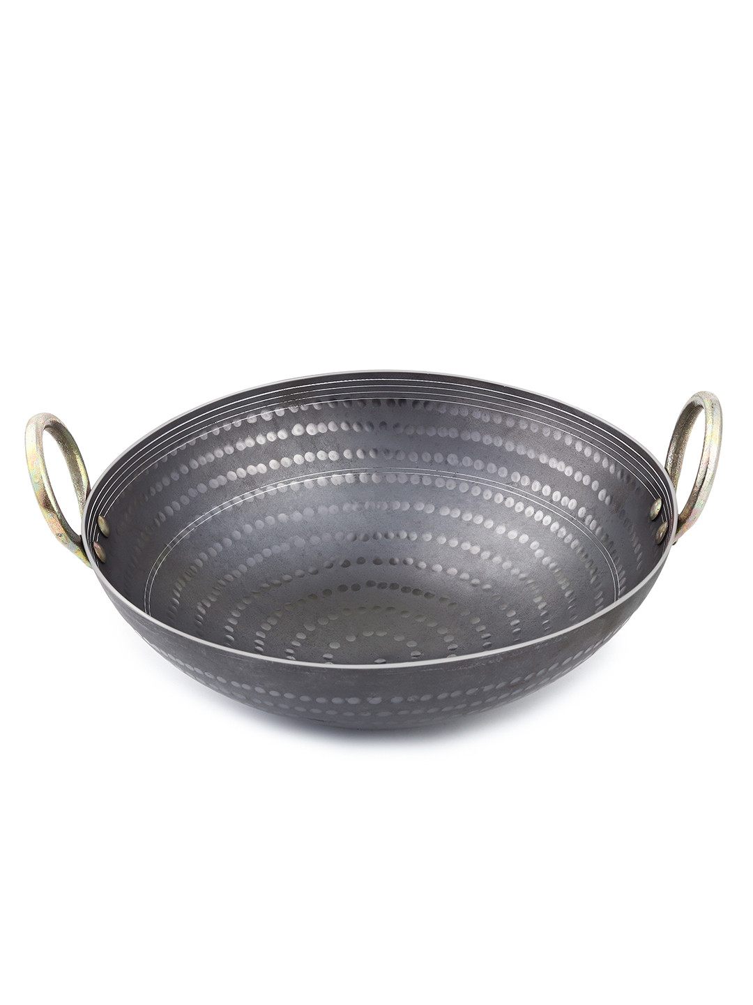 PTR Black Dishwasher Safe Iron Kadhai and Wok
