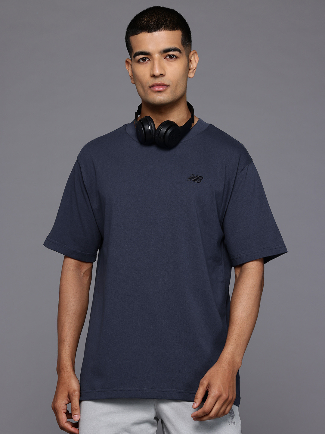 New Balance Brand Logo Applique Detail Pure Cotton Relaxed Fit Athletics T-shirt