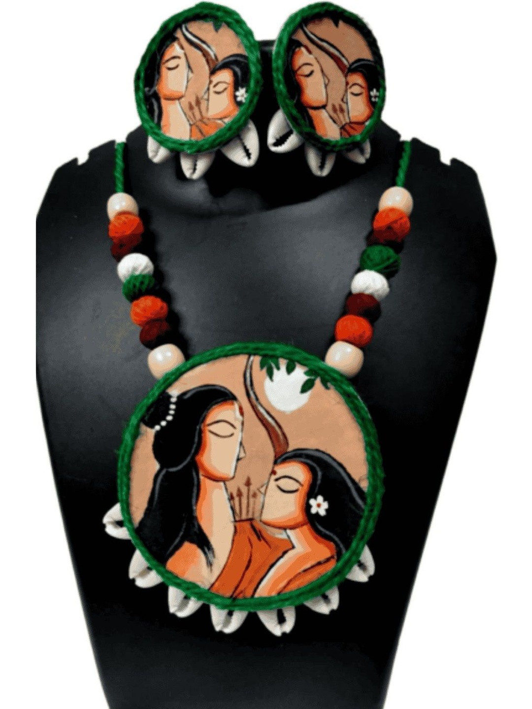 Paul's Arts and Crafts Handcrafted Fabric and Beaded Jewellery Set