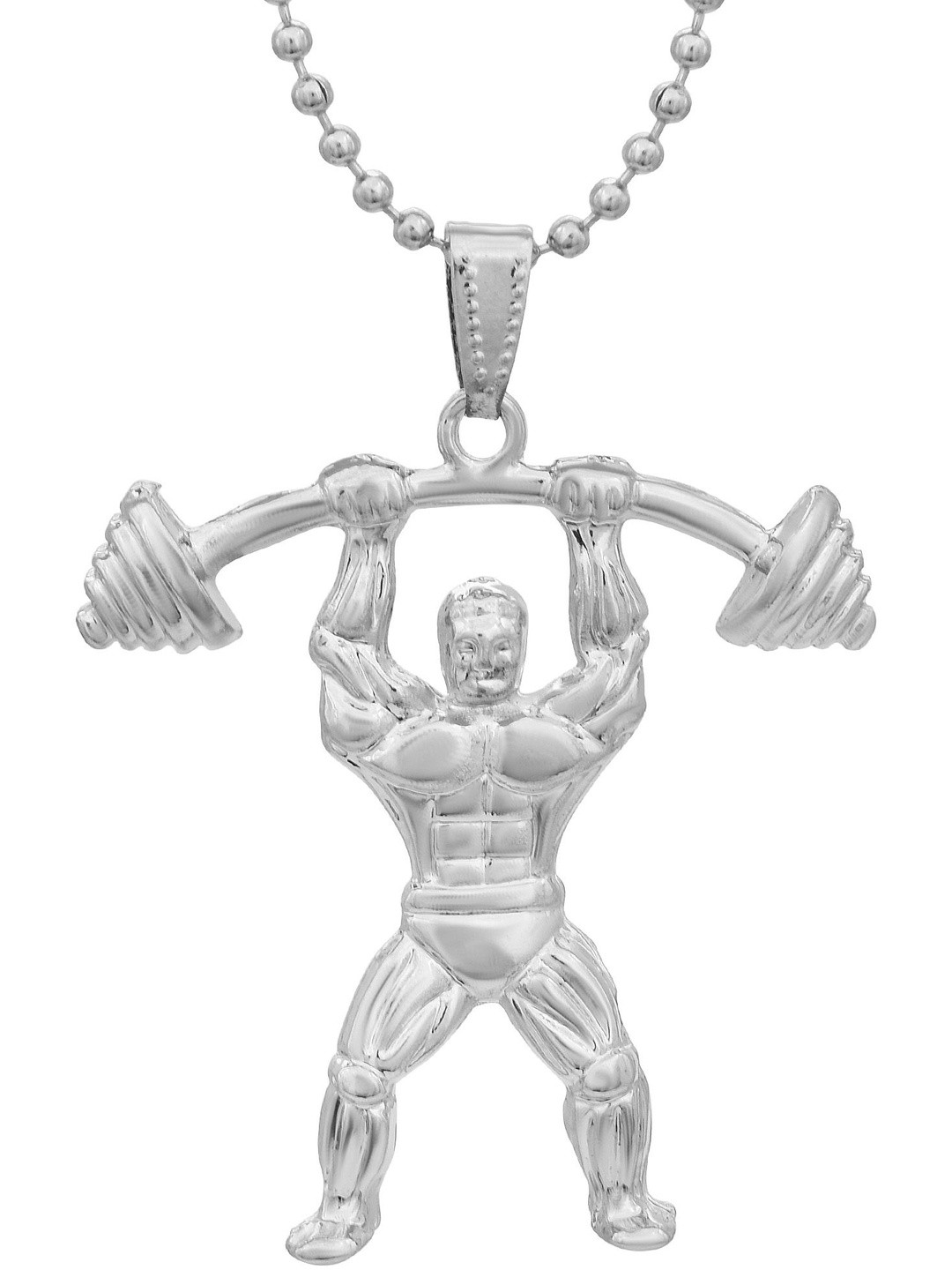 Silver plated Muscle man, Gym pendant Men Boys