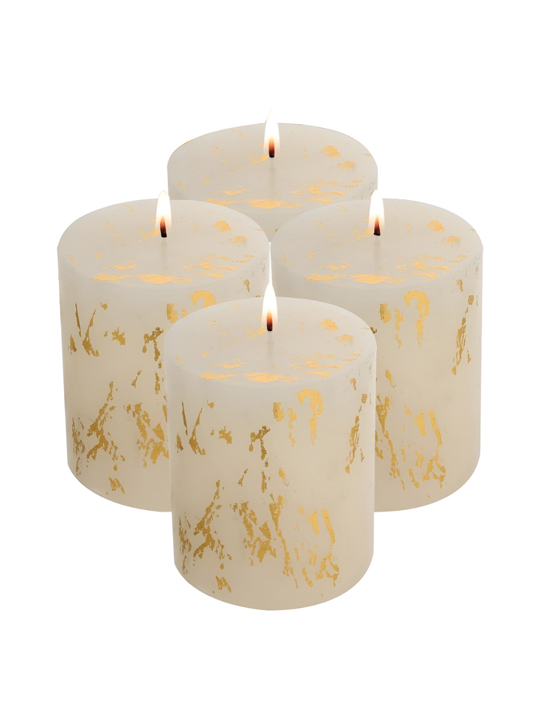 Earthcraft Gold Set Of 4 Dust Pillar Candle