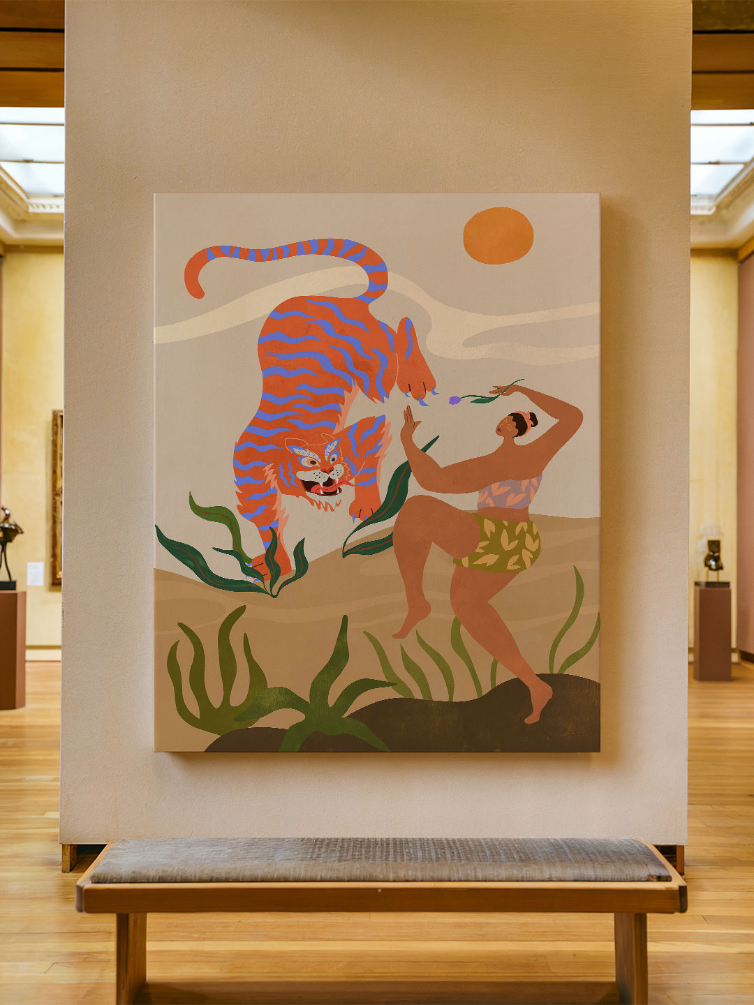 ASIAN MONK Single Piece Wood Wall Paintings