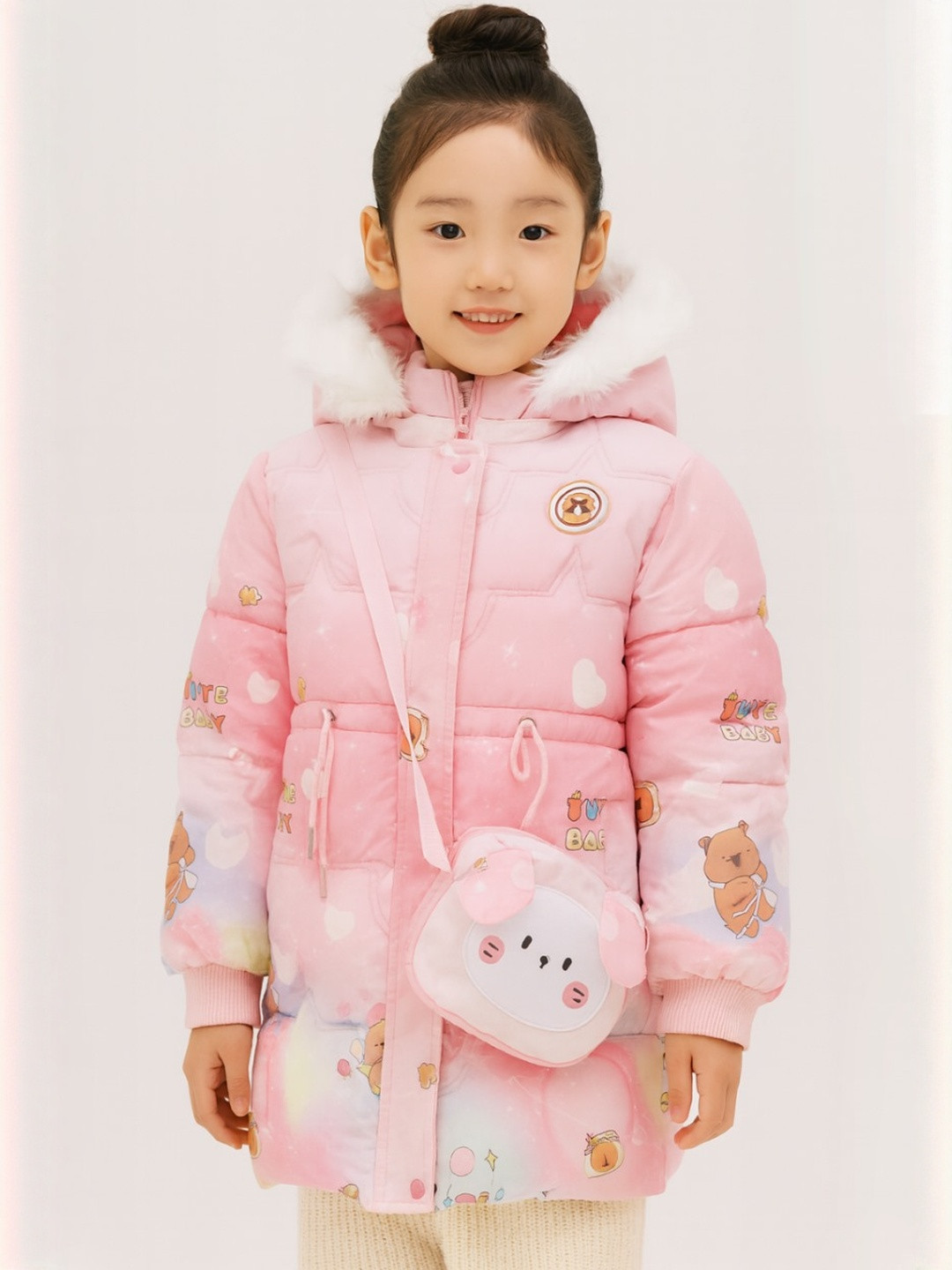 AIDAN PAUL Girls Faux Fur Water Resistant Jacket