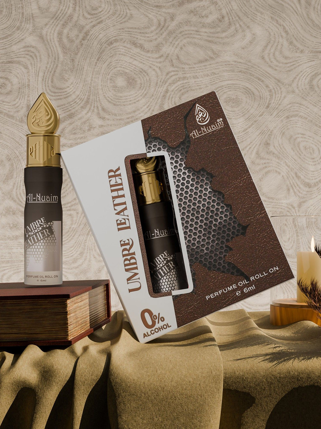 Al-Nuaim Pack of 4 Purple Oudh, Umbre Leather, Blueberry Musk & 07 Roll On Attar 6ml Each
