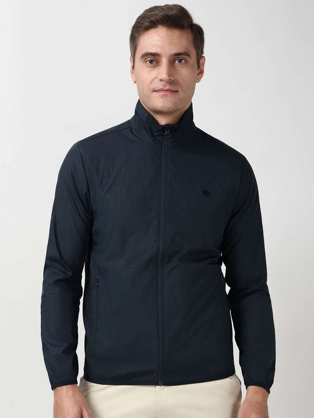Peter England Casuals Textured Open Front Jacket
