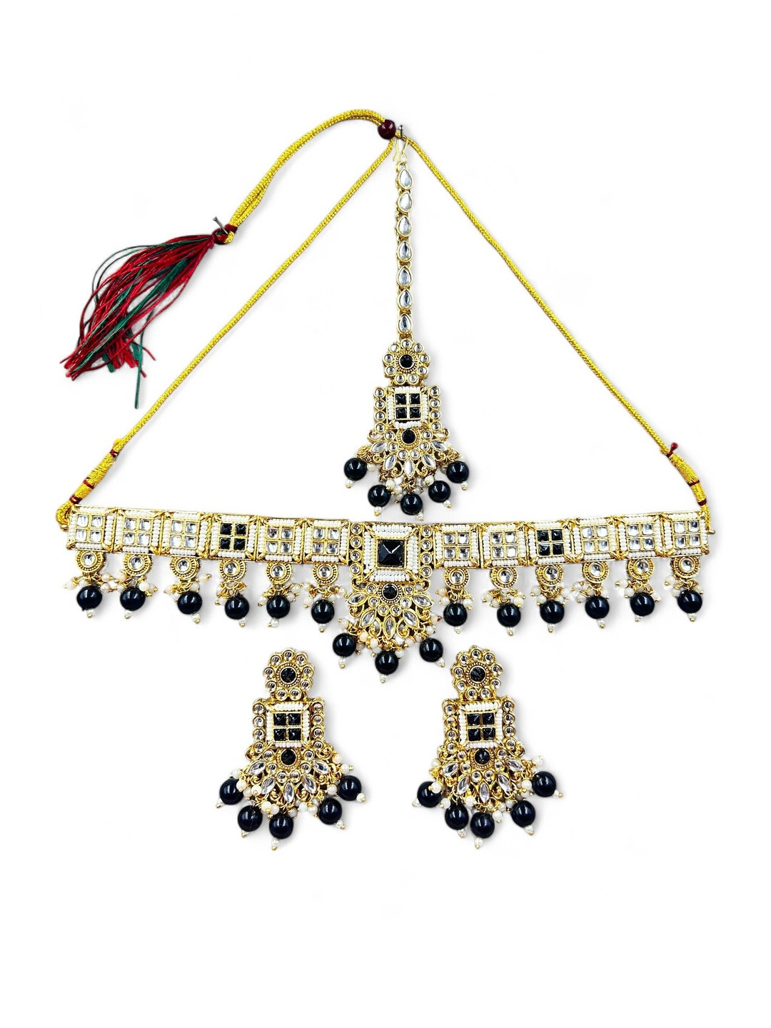 ANTIQUE JEWELLERY Women Gold Plated Kundan Stud Jewellery Set