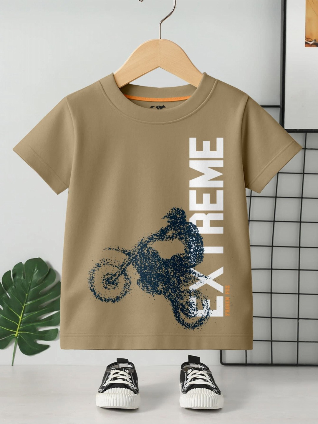 FROSEN FOX Boys Graphic Printed Round Neck Regular Fit Cotton T-shirt