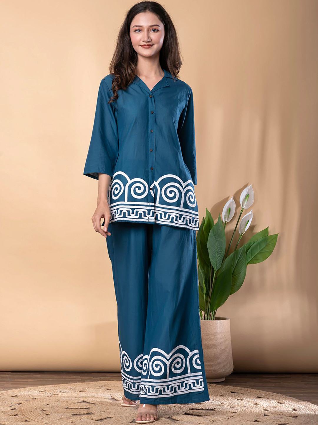 Readiprint Women Straight Style Cotton Fabric Embroidered Work Kurta And Bottom