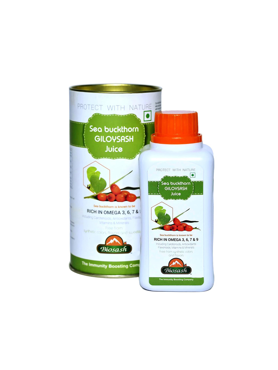 BIOSASH Sea Buckthorn Giloysash Juice for Immunity, Skin & Gut health - 250 ml