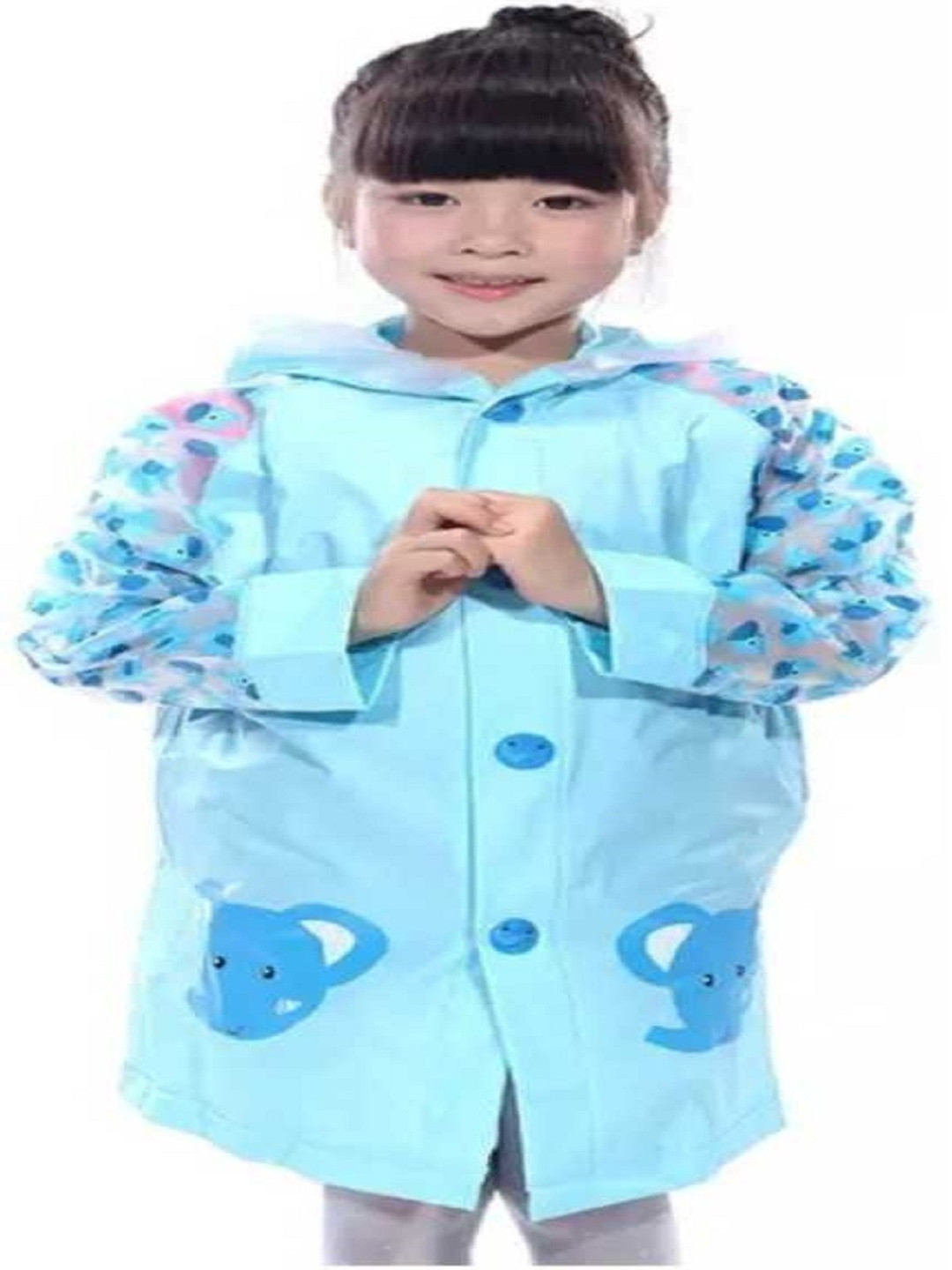 THE. Unisex Kids Animal Printed Rain Coat With Bag Space